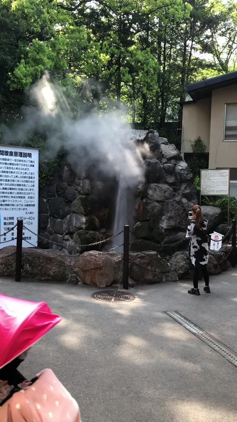 日本・大分県　別府「別府地獄めぐり」の写真：龍巻地獄　血の池地獄